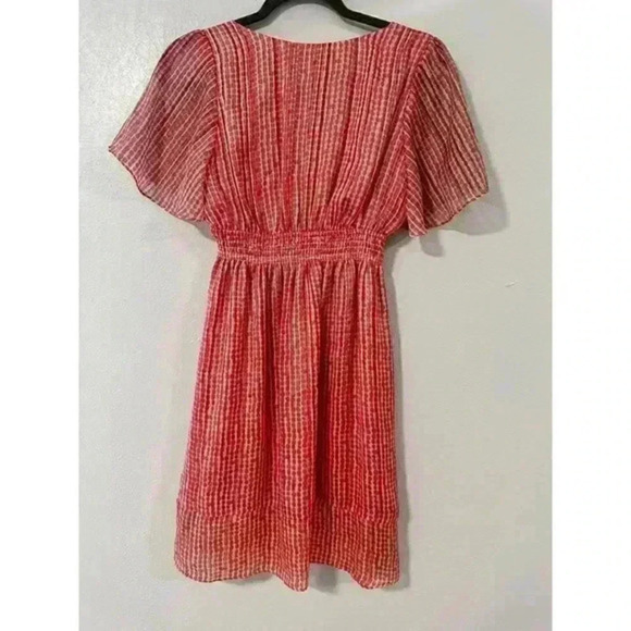 BCBGeneration Dress Womens Small Pink A Line Polka Dots V Neck Cocktail - Picture 4 of 4